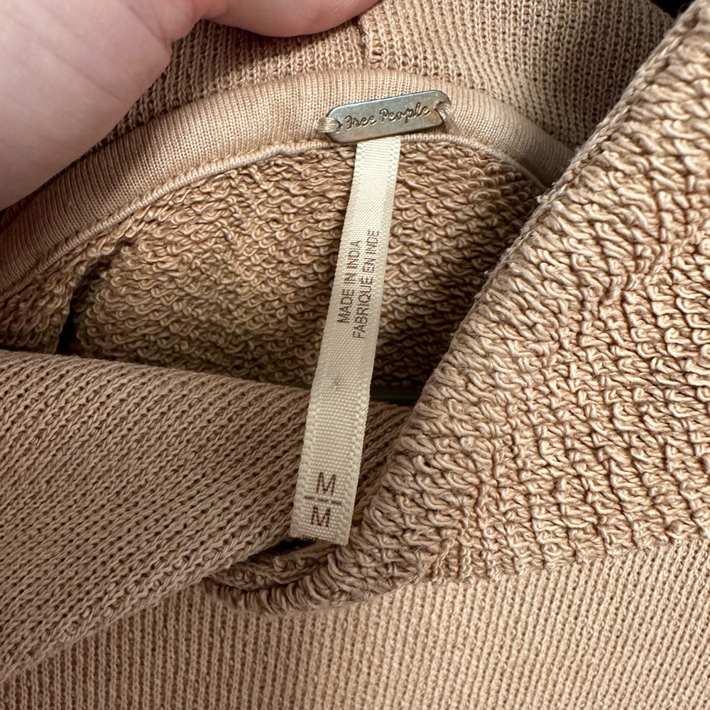 Free People Women's Tan/Dusty Peach Hoodie - Picture 4 of 6